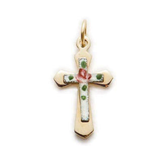  Chain Gold Over Sterling Silver Cloisonne J4