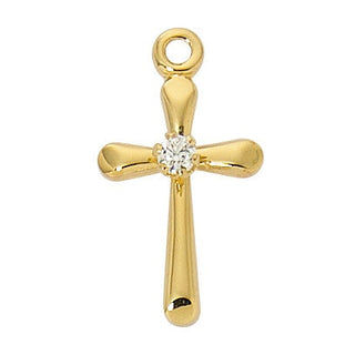  Chain Gold Over Sterling Silver Cross Wcub J4