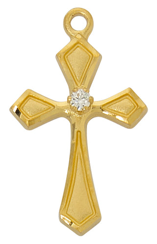  Chain Gold Over Sterling Silver Cross Cubi J4