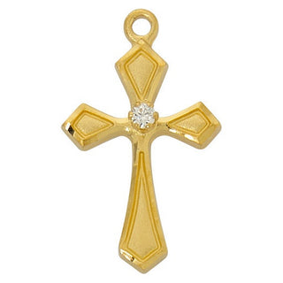  Chain Gold Over Sterling Silver Cross Cubi J4