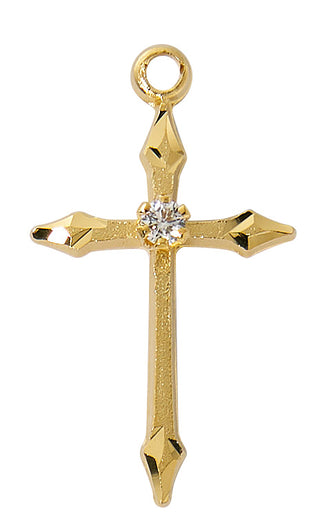 Gold Over Sterling Silver Small Cross J