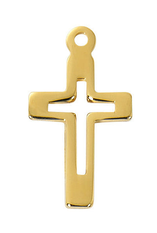  Chain Gold Over Sterling Silver Cross Wbri J