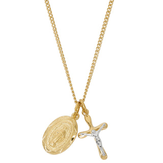  Chain Gold Over Sterling Silver Cruc Mirac Jd