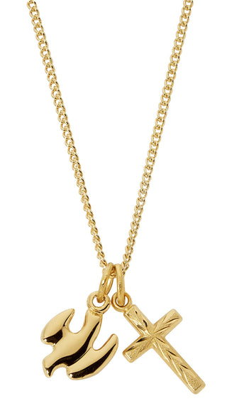 Gold Over Sterling Silver Holy Spirit And Cro Jd