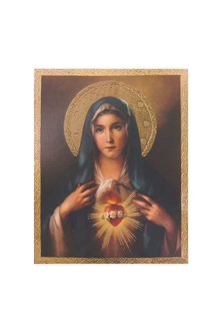 Immaculate Heart of Mary Florentine Plaque 8x10"