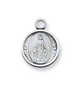 Sterling Silver Miraculous MedalWith Chain