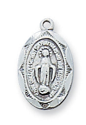 Sterling Silver Miraculous MedalWith Chain 