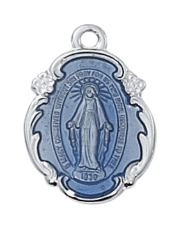 Sterling Silver Miraculous Blue With Chain