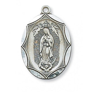 Sterling Silver Guadalupe MedalInch Chain
