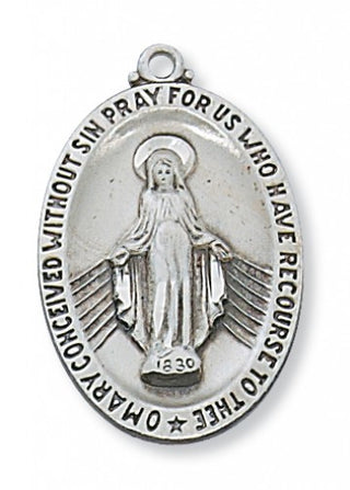 Sterling Silver Miraculous WithInch Chain 