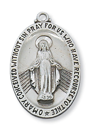 Sterling Silver Miraculous WithInch Chain 