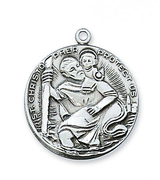 Pewter St Christopher Medal with Chain