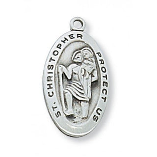 Sterling Silver Saint Christopher With Chain 4