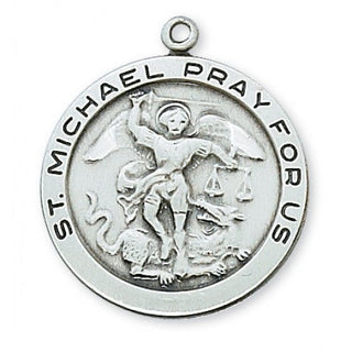 Sterling Silver Saint Michael WithInch Chain