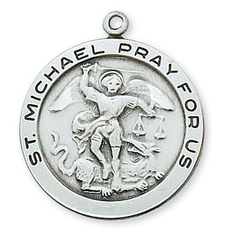 Sterling Silver Saint Michael WithInch Chain