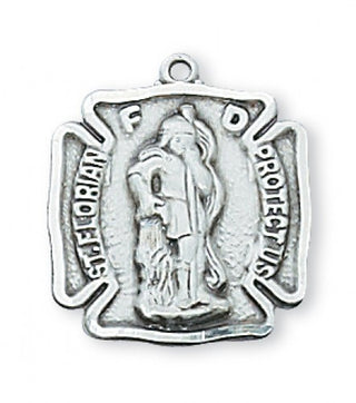 Sterling Silver Saint Florian With Chain