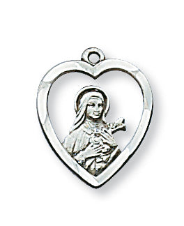 Sterling Silver Saint Therese With Chain