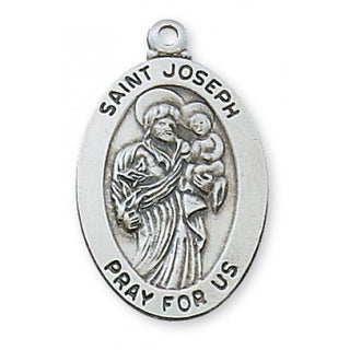 Sterling Silver Saint Joseph With Chain