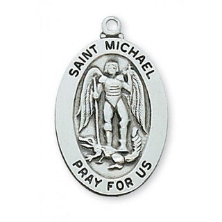 Sterling Silver Saint Michael With Chain