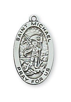 Sterling Silver Saint Michael With Chain
