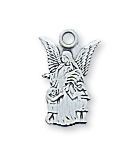 Sterling Silver Guard Angel With Chain