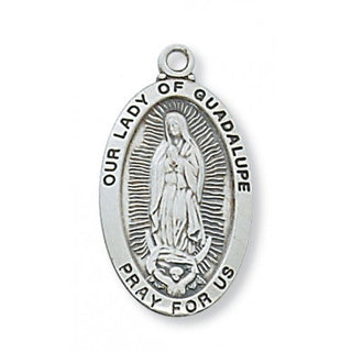 Sterling Silver Our Lady Guadalupe With Chain Engravable