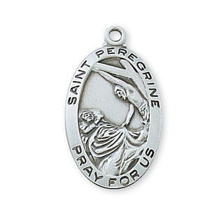 Pewter St. Peregrine 18-inch Chain &B