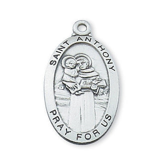 Sterling Silver Medal Of Saint AnthonyInch Chain Engravable