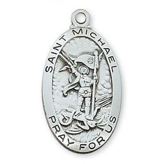 Sterling Silver Medal Of Saint MichaelInch Chain Engravable