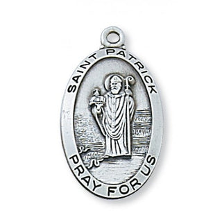 Sterling Silver Medal Of Saint PatrickInch Chain Engravable