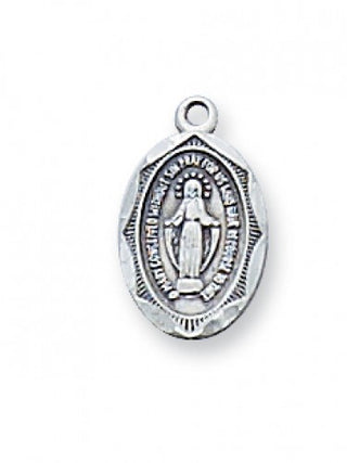 Sterling Silver Baby Oval Miraculous 13" Chain