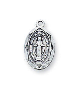Sterling Silver Baby Oval Miraculous Pendant