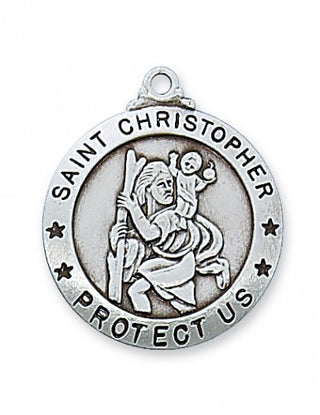Sterling Silver Saint ChristopherInch Chain