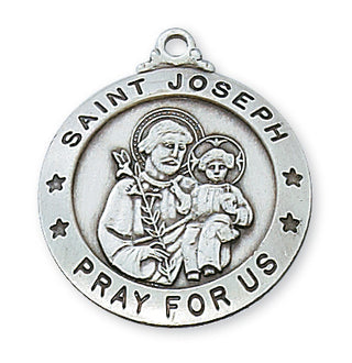 Sterling Silver Saint Joseph WithInch Chain