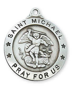 Sterling Silver Saint Michael WithInch Chain 
