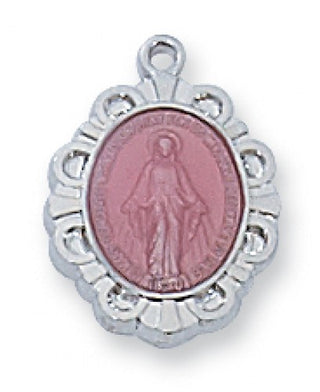 Sterling Silver Pink Miraculous Chain Box