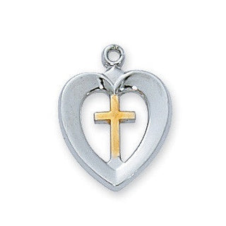  Chain Sterling Silver Tutone Heart Wdove L