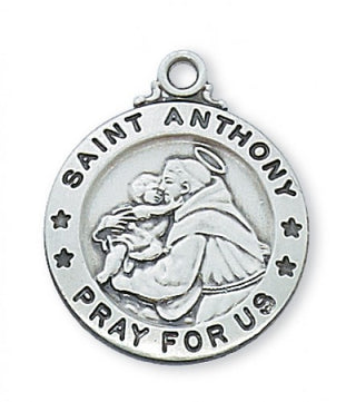 Sterling Silver Medal Of Saint Anthony Chain Engravable