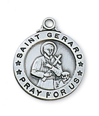 Sterling Silver Medal Of Saint Gerard Chain Engravable