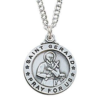 Sterling Silver Medal Of Saint Gerard Chain Engravable