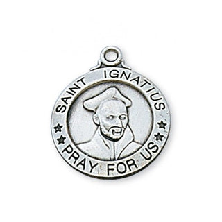 Sterling Silver Medal Of Saint Ignatius Chain Box Engravable
