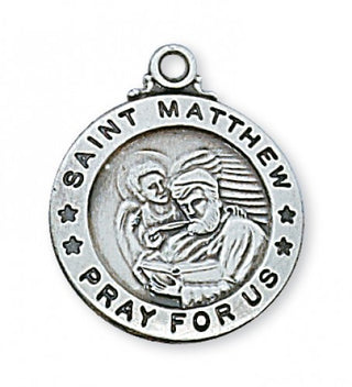Sterling Silver Medal Of Saint Matthew Evang Ch Engravable