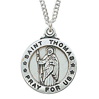 Sterling Silver Medal Of Saint Thomas Apostle Chain Engravable