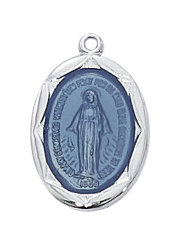 Sterling Silver Blue Miraculous With Chain