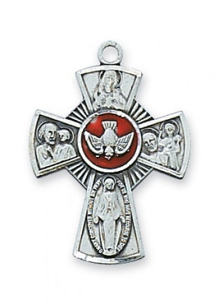 Sterling Silver Four-Way Enameled With Chain