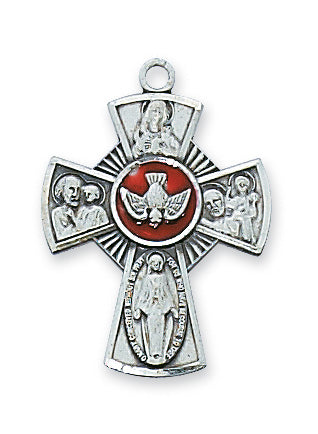 Sterling Silver Four-Way Enameled With Chain