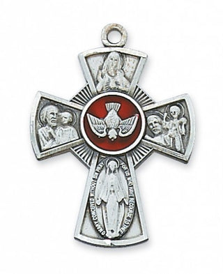 Sterling Silver Lg Four-Way Enameled WithInch Chain