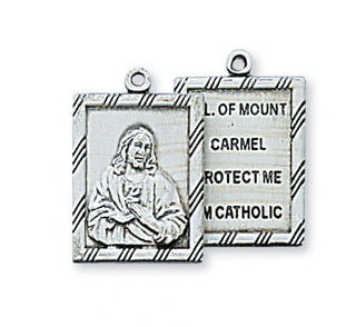Sterling Silver Pc Scapular With Chain