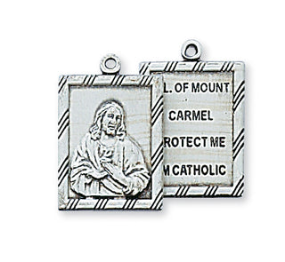 Sterling Silver Pc Scapular With Chain