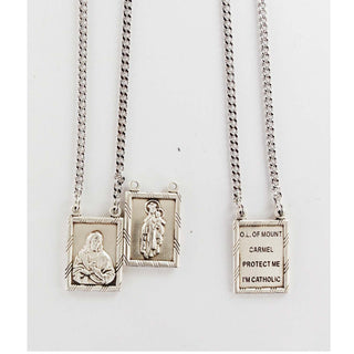 Sterling Silver Scapular Pendant L